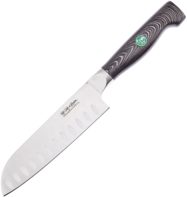 Hen & Rooster Santoku Black G10 Knife 5.75" satin finish 4116 stainless blade Black and gray G10 handle - Hen & Rooster