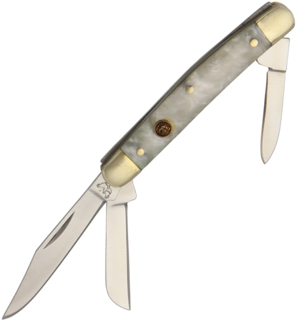 Hen & Rooster Small Stockman Cracked Ice Folding KnifeStainless SteelClipPen and SheepsfootCracked IceCelluloid Handle - Hen & Rooster