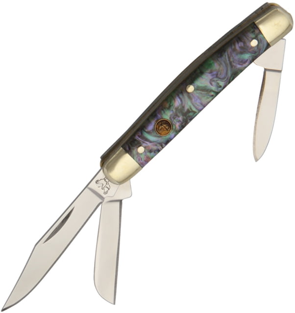 Hen & Rooster Small Stockman Im. Abalone Folding KnifePen and SheepsfootImitation Abalone Handle - Hen & Rooster