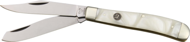 Hen & Rooster Trapper Folding KnifeStainless Clip and Spey Blade Cracked Ice Celluloid Handle HR - Hen & Rooster