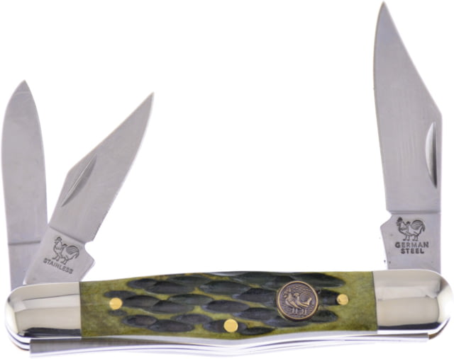 Hen & Rooster Whittler Antique Green Bone - Hen & Rooster