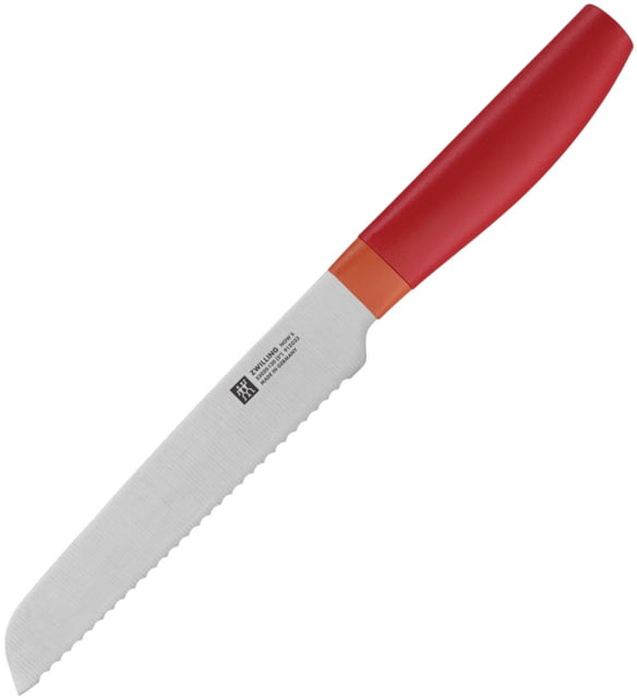 HENCKELS ZWILLING Now-S Utility Knife 9.5in Overall 5.5in Satin Finish Serrated Blade Orange Polypropylene Handle - Henckels Zwilling