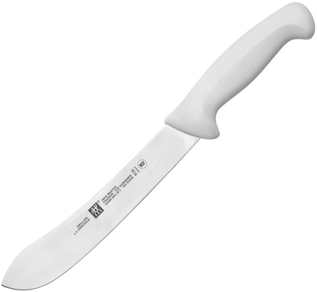 HENCKELS ZWILLING Twin Master Pro Butcher Knife 13.5in Overall 8in Satin Finish Stainless Blade White Plastic Handle Hang Packaged - Henckels Zwilling