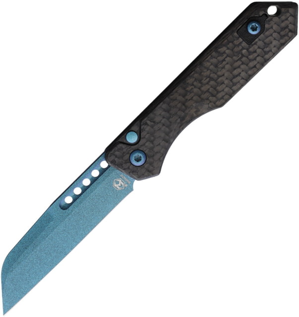 Heretic Knives Auto Jinn Button Lock CF Teal - Heretic Knives