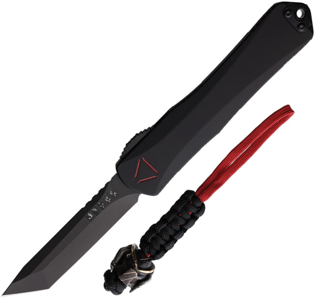 Heretic Knives Manticore X OTF Automatic Folding Knife 3.75in Black DLC Coated MagnaCut Steel Tanto Blade Black Aluminum Handle - Heretic Knives