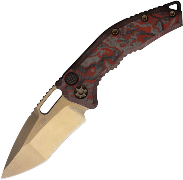 Heretic Knives Auto Medusa Button Lock RedCF - Heretic Knives