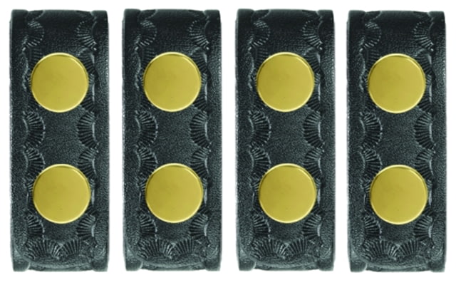 HEROs PRIDE AirTek 15/16 in Belt Keepers 4 Pack Basket Weave Brass Hardware Black - Hero's Pride
