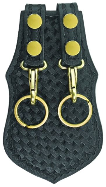 HEROs PRIDE AirTek Scabbard Key Holder w/ Metal Clip Double Brass Hardware Basket Weave Black - Hero's Pride