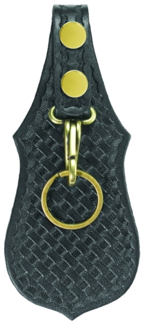 HEROs PRIDE AirTek Scabbard Key Holder w/ Metal Clip Single Brass Hardware Basket Weave Black - Hero's Pride