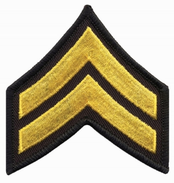 HERO'S PRIDE Medium 3in Gold/black Corporal Chevrons W/ Merrowed Border One Size - Hero's Pride