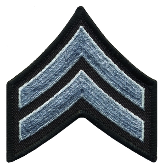 HERO'S PRIDE Medium 3in Gray/black Corporal Chevrons W/ Merrowed Border One Size - Hero's Pride