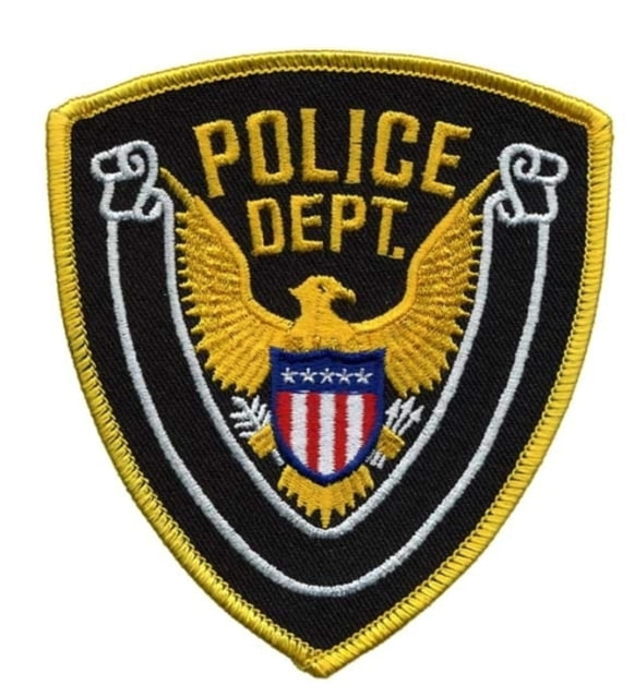 HERO'S PRIDE POLICE DEPT Eagle w/ Blank Scroll Gold/Midnight 4in x4.375in - Hero's Pride