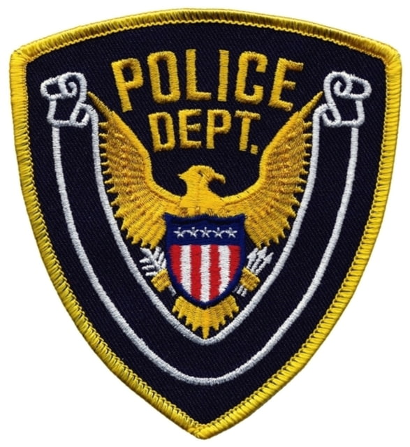 HERO'S PRIDE POLICE DEPT Eagle w/ Blank Scroll Gold/Navy 4in x4.375in - Hero's Pride