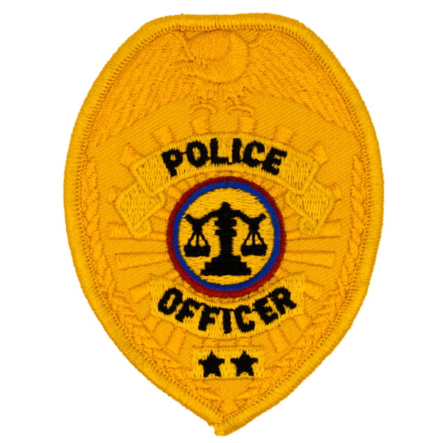 HERO'S PRIDE POLICE OFFICER Badge Patch Gold 2.5in x3.5in - Hero's Pride