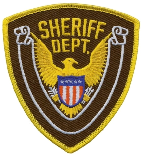 HERO'S PRIDE SHERIFF DEPT Eagle w/ Blank Scroll Gold/Brown 4in x4.375in - Hero's Pride