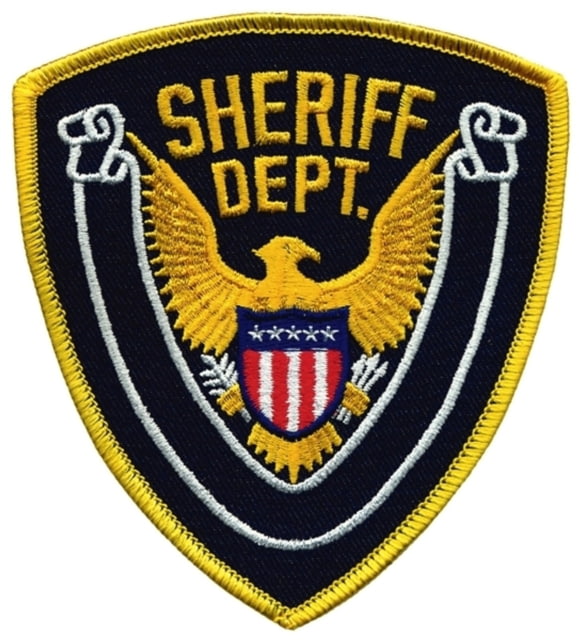 HERO'S PRIDE SHERIFF DEPT Eagle w/ Blank Scroll Gold/Navy 4in x4.375in - Hero's Pride