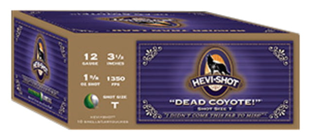 HEVI-Shot Dead Coyote 12 Gauge 1 1/2oz 3in T Centerfire Shotgun Ammo 10 Rounds