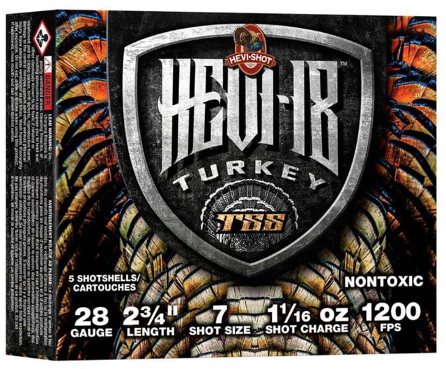 HEVI-Shot HEVI-18 28 Gauge 1 1/16 Oz 2 3/4in Shotgun Ammo #7 5 Rounds I-Shot HEVI-18 28 Gauge 1 1/16 Oz 2 3/4in Shotgun #7 5 Rounds Ammo