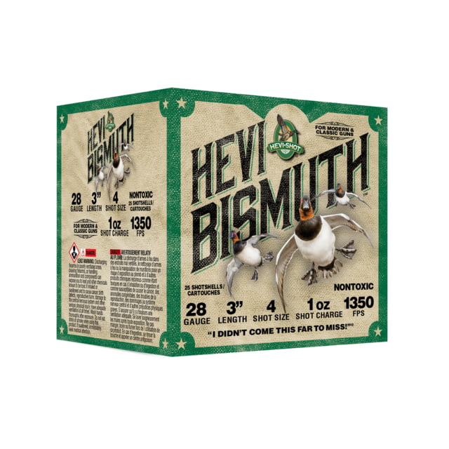 I-Shot Hevi Bismuth 28 Gauge 3in Shotgun 4 Bismuth Shot 1oz 25 Rounds Ammo