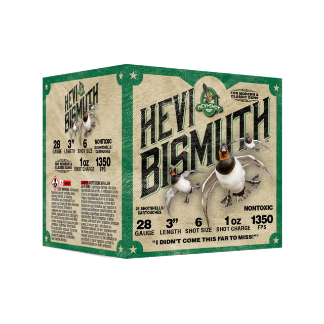 I-Shot Hevi Bismuth 28 Gauge 3in Shotgun 6 Bismuth Shot 1oz 25 Rounds Ammo