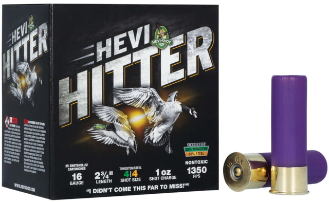 HEVI-Shot HEVI-Hitter 16 Gauge 1oz 2-3/4in Shotgun Ammo 4 Shot 25 Rounds - Hevi-Shot