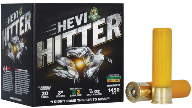 I-Shot Hevi-Hitter 20 Gauge 7/8Oz 3 Inch Shotgun #3 25 Rounds Ammo