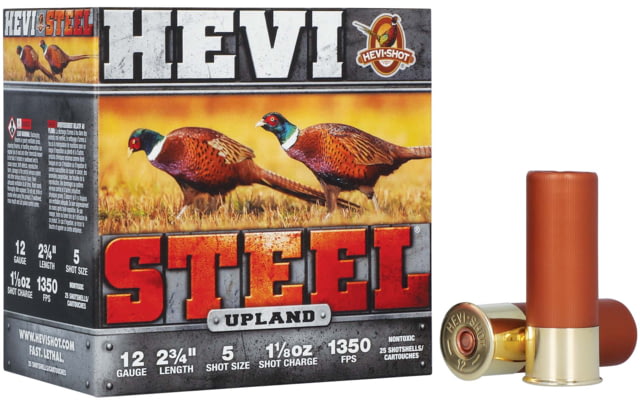 I-Shot HEVI-Steel 12 Gauge 1 1/8oz 2 3/4in Shotgun 5 Shot 25 Rounds Ammo