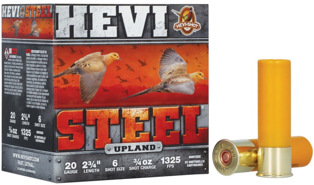 I-Shot HEVI-Steel 20 Gauge 1oz 2-3/4in Shotgun 6 Shot 25 Rounds Ammo
