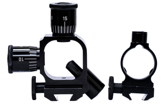 Hi-Lux Optics Malcolm External Click Adjustable Micrometer Rear Mount w/ Front Ring 3/4in Tube Matte Black Small - Hi-Lux Optics