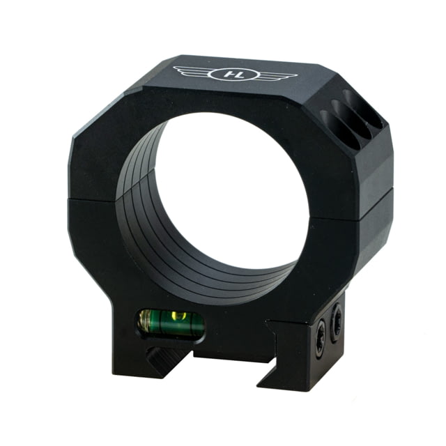 Hi-Lux Optics Max-Tac Precision Scope Rings 34mm Diameter 1.00in Tall 7075-T6 Bubble Level Matte Black
