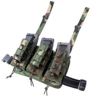 High Speed Gear HSGI Double Decker Leg Rig Rifle Pouch Woodland Camo - High Speed Gear
