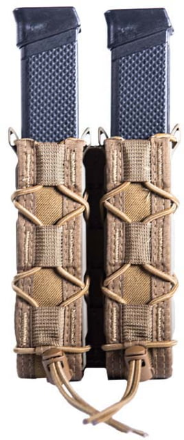 High Speed Gear Double Taco Pistol Magazine Pouch - Extended Coyote Brown - High Speed Gear