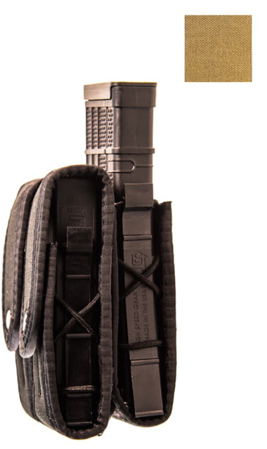 High Speed Gear Duty Double Taco Covered Pistol Pouch w/ Rifle U-Mount Coyote Brown - High Speed Gear