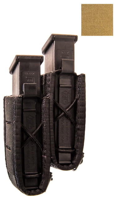 High Speed Gear Duty Staggered Double Pistol Taco U-Mount Pouch Coyote Brown - High Speed Gear
