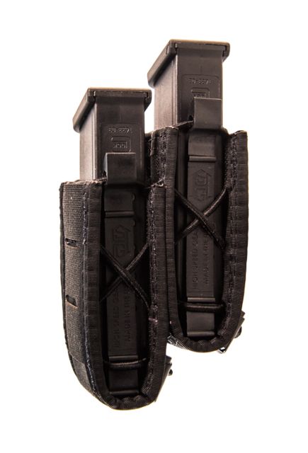 High Speed Gear Duty Staggered Double Pistol Taco U-Mount Pouch Black - High Speed Gear
