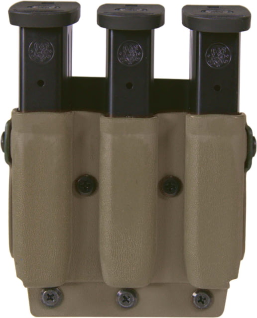 High Speed Gear Triple Mag Pouch Universal HSG Clips Glock 9/40mm Double FN 509 CZ P10 XDM9mm/.40 H&K VP9 Flat Dark Earth - High Speed Gear