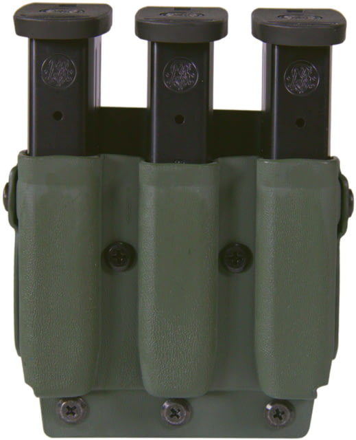 High Speed Gear Triple Mag Pouch PLM Walther PDP Beretta 92 Walther PPQ Sig P365 Springfield Hellcat Glock 43X/48 Olive Drab Green - High Speed Gear