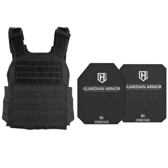 HighCom Armor RAK-ACAP Series Rifle Armor Kit Plate Carrier w/Guardian AR500 Steel Plates/10x12 Shooters Cut/10x12 Shooters Cut Black 2XL - Highcom Armor
