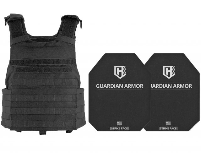 HighCom Armor RAK-APC Series Rifle Armor Kit Plate Carrier w/Guardian 3S9 Ceramic Plates/10x12 Shooters Cut/10x12 Shooters Cut Black One Size - Highcom Armor