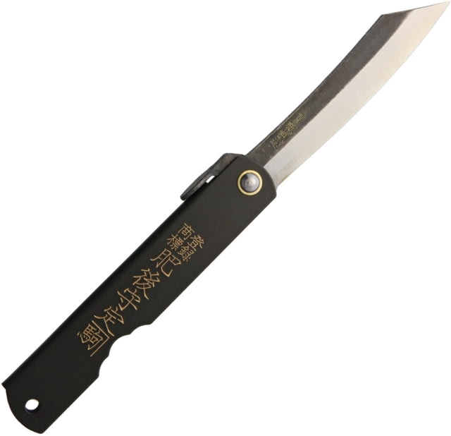 Higonokami Blue Paper Steel Folding Knife 3in Blue Paper Steel Blade Black Matte Finish Iron Handle NO. C-B BLACK