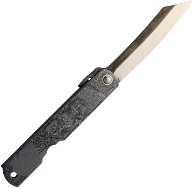 Higonokami No 3 Blue Paper Steel Folding Knife 3in Blue Paper Steel Blade Iron Handle Gray And Black Handle NO. C-3 BLACK