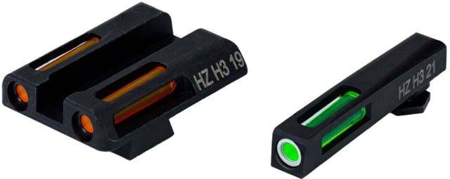 HiViz Green/Orange Litepipes w/White Front Ring Black - Hiviz