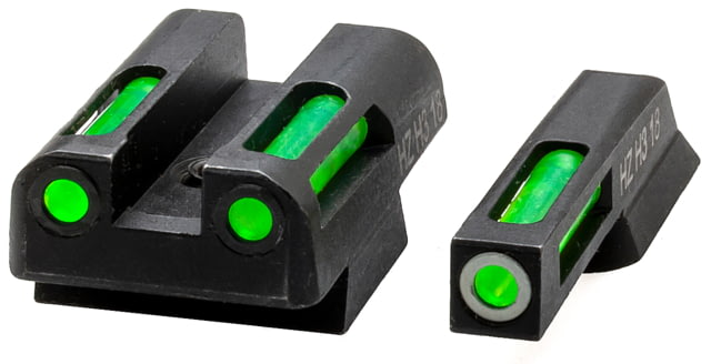 HiViz LiteWave H3 Tritium/Litepipe Night Sights CZ 75/85 Green Front w/ White Ring Green Rear Black