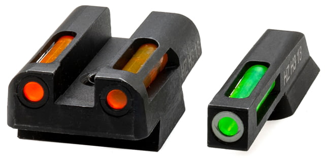 HiViz LiteWave H3 Tritium/Litepipe Night Sights CZ 75/85 Green Front w/ White Ring Orange Rear Black