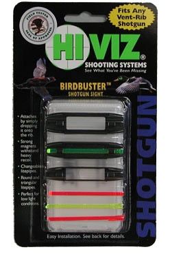Hiviz Shotgun BirdBuster Magnetic Sight Front/Rear Combo Tri-Viz - Green/Yellow/Red