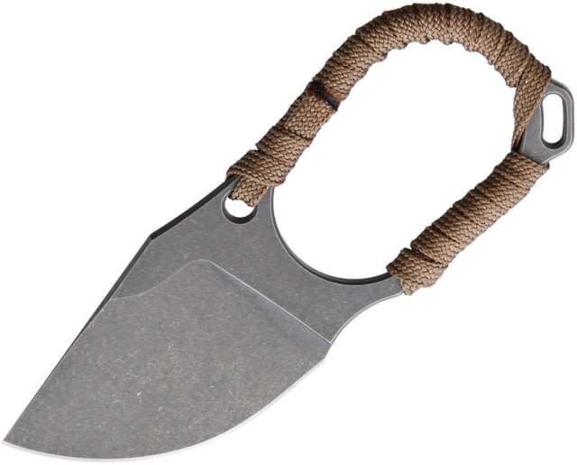 Hoback Knives Jeremiah Johnson Neck Knife 2" stonewash finish CPM-20CV stainless blade Tan paracord wrapped handle JEREMIAH JOHNSON TAN WRAP - Hoback Knives
