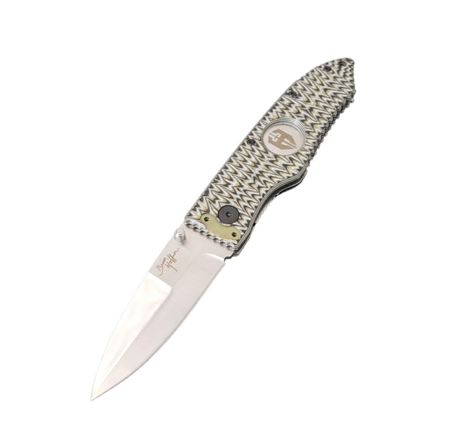 Hoffner Knives 2.8in Snap Folding Knife 6.8in Smooth Edge Dark Ops Handle Silver Finish - Hoffner Knives