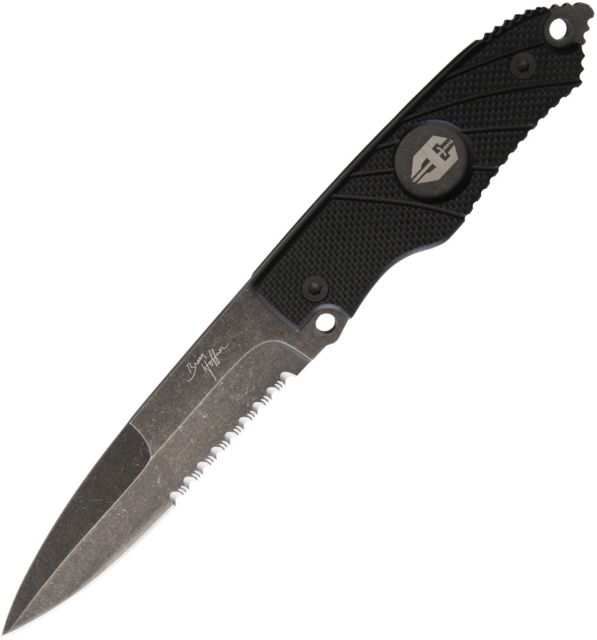 Hoffner Knives Hand Spear Black Blade Fixed Blade Knife 4.875in 440C Steel Spear Point Black G10 Handle - Hoffner Knives