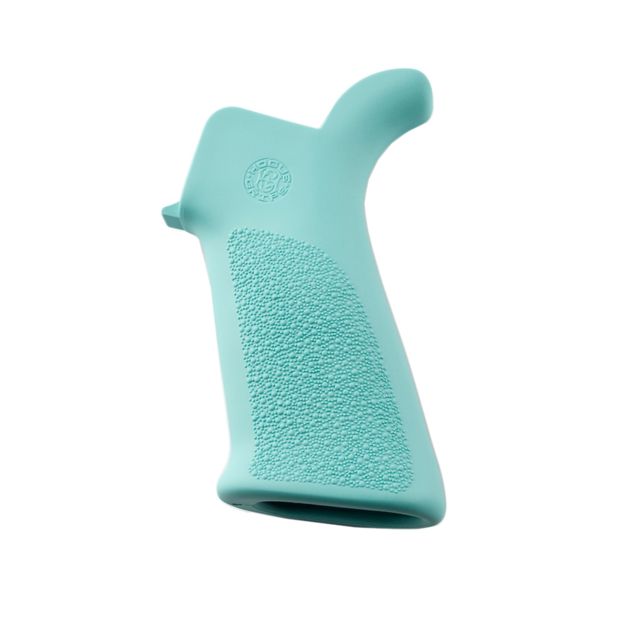 Hogue AR-15/M-16 Rubber Grip Beavertail with No Finger Grooves Aqua