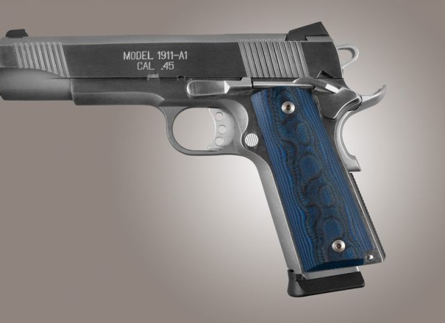 Hogue 1911 Colt Govt. Model G-10 Gun Grip G-Mascus Blue Lava - Hogue